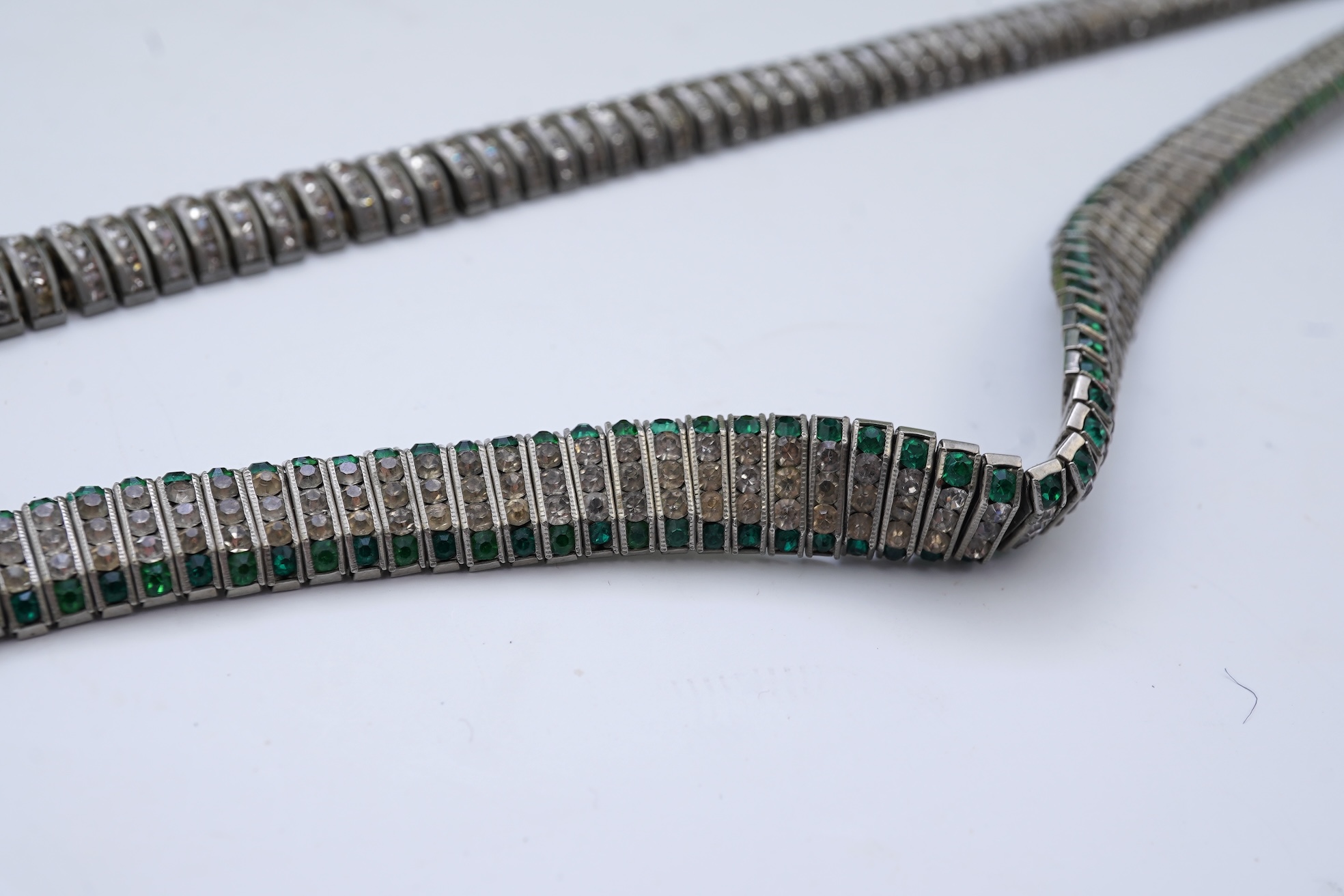Two Art Deco paste necklaces, mid 20th century